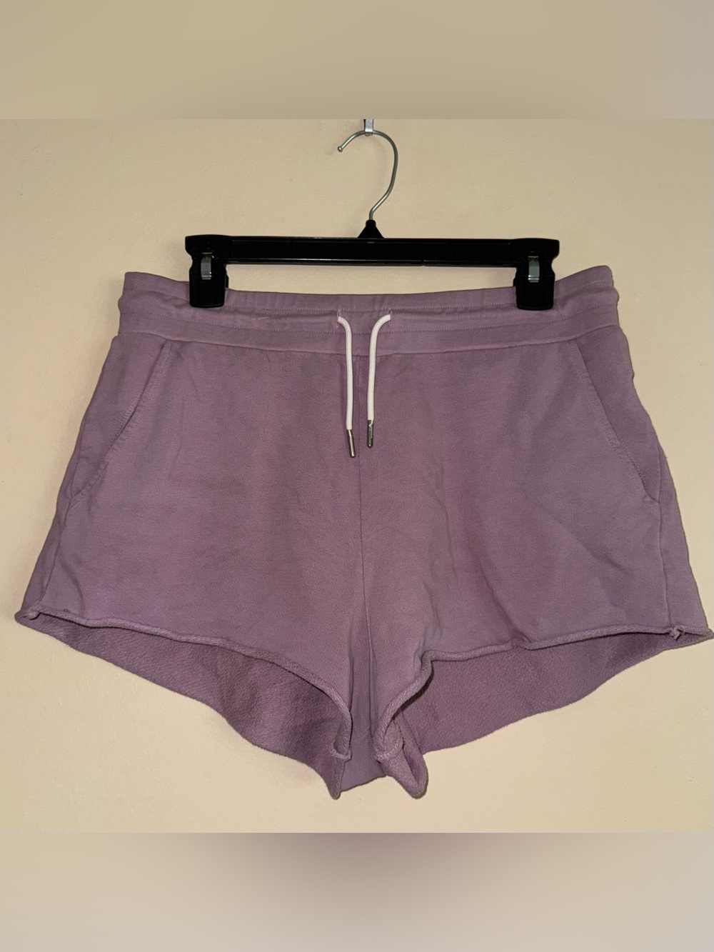 MATE The Label Purple Drawstring Organic Cotton Sweat Lounge Shorts Size M